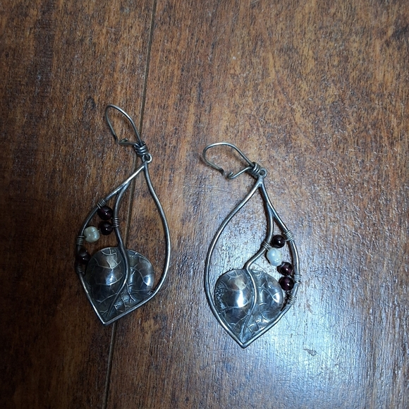 Vintage Sterling leaves earrings‎ - Picture 9 of 10